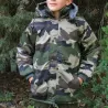 Parka matelassée capuche 4 poches polyester coton camo 6 à 16 ans