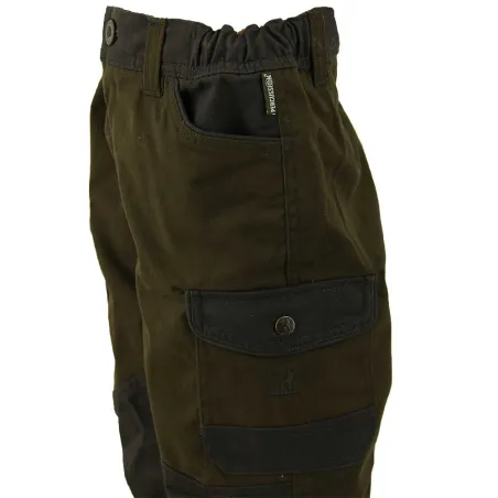 Fuseau chasse tradition enfant polyester coton kaki 8 et 12 ans