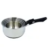 Lot de 4 casseroles inox à manche amovible 14/16/18/20 cm