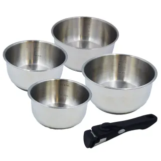 Lot de 4 casseroles inox à manche amovible 14/16/18/20 cm