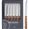 Lot de 6 couteaux à steak inox & bois – Découpe précise