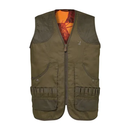 Gilet réversible Savane polyester coton kaki orange M à 4XL