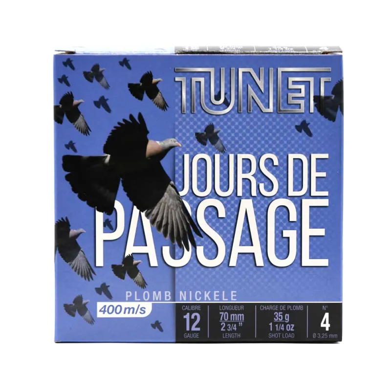 100 cartouches jour de passage 12/70 bourre jupe 35g Plombs de 6