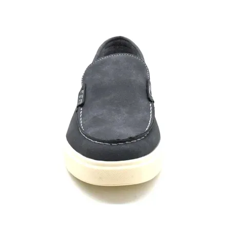 Mocassins bleus textile semelle PU mesh - Chaussures confort