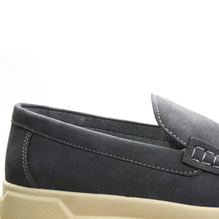 Mocassins bleus textile semelle PU mesh - Chaussures confort