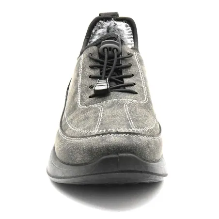 Baskets fourrées effet peau de pêche gris 40 à 46
