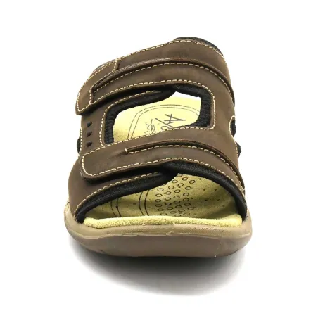 Sandales Dixit confort à scratch cuir lycra marron 40 à 46