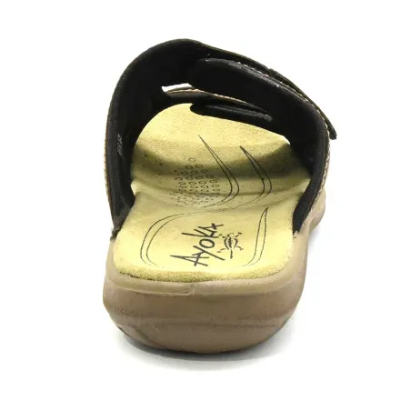 Sandales Dixit confort à scratch cuir lycra marron 40 à 46