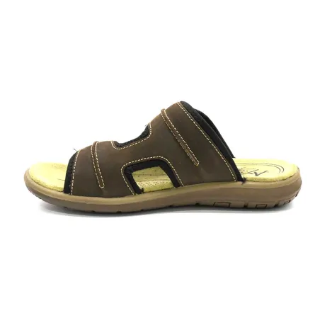 Sandales Dixit confort à scratch cuir lycra marron 40 à 46