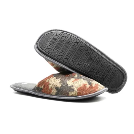 Chaussons camo homme textime doux brun vert orange 41/42 à 45/46