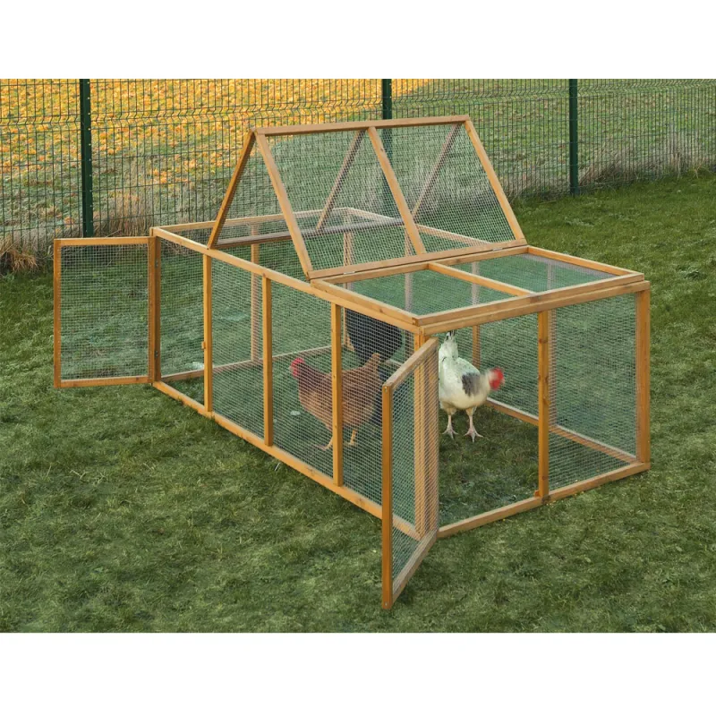 Enclos pâture poulailler XL 2 portes et toit repliable
