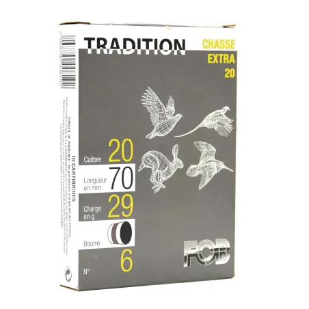 Boite de 10 cartouches Tradition bourre grasse 20 29g pb6