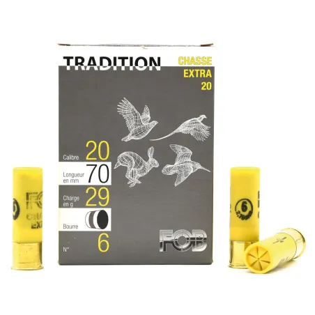 Boite de 10 cartouches Tradition bourre grasse 20 29g pb6