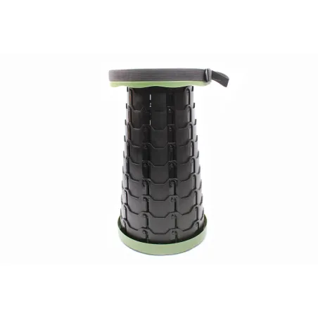Tabouret télescopique kaki et noir réglable en hauteur de 6 à 45 cm