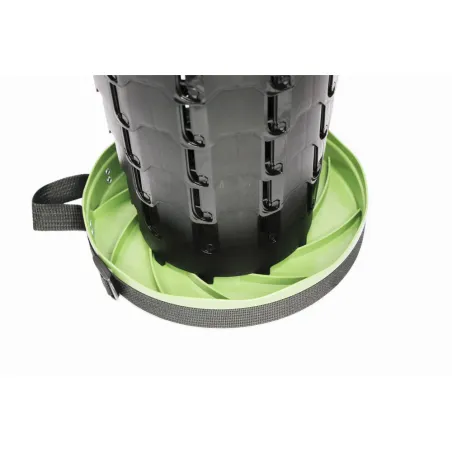 Tabouret télescopique kaki et noir réglable en hauteur de 6 à 45 cm