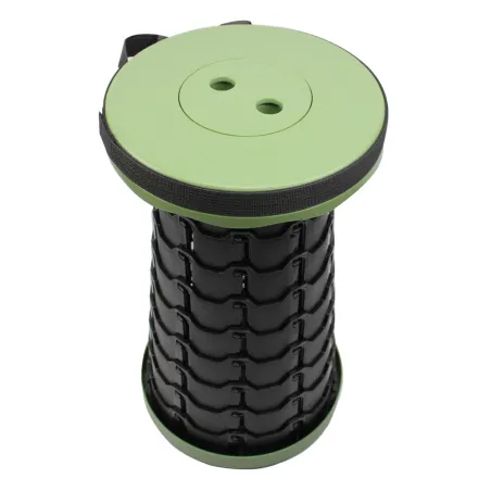 Tabouret télescopique kaki et noir réglable en hauteur de 6 à 45 cm