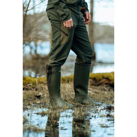 Bottes Pioneer Hunting Green confort caoutchouc 40 à 46