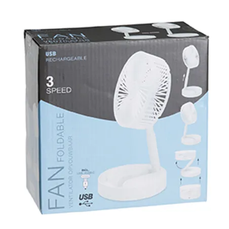Ventilateur pliable 24h autonomie 3 modes de vitesse USB Ø16cm