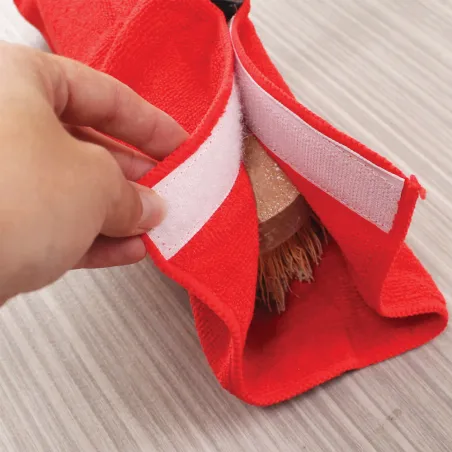 Serpillères pour balai en microfibre bleues et rouges Lot de 4