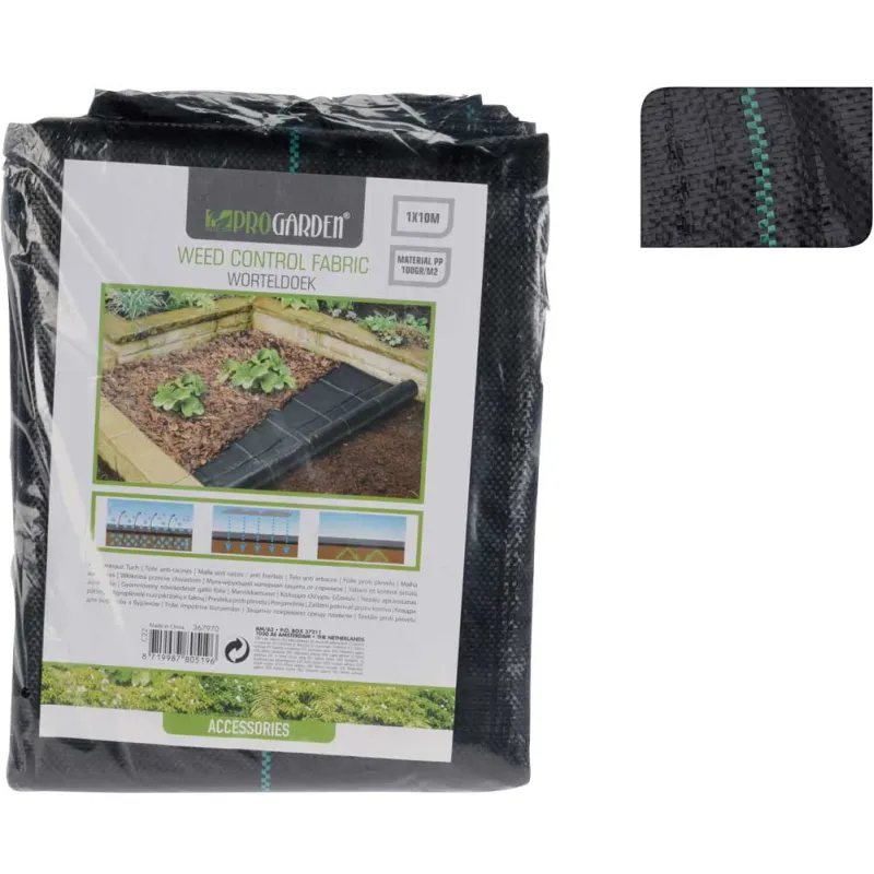 Bâche anti-mauvaises herbes 1x10m polyéthylène 100g/m²