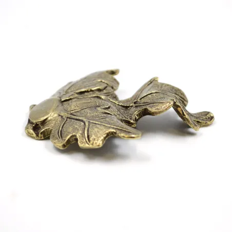 Feuille de chêne détaillée et réaliste en bronze 85x85mm