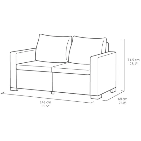 Canapé extérieur Keter California 2 places marron