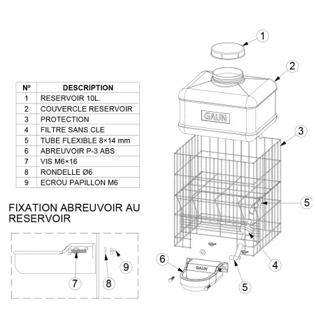 Abreuvoir automatique Gaun 10 L – Hydratation petits animaux