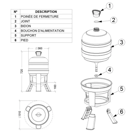 Abreuvoir à siphon 30 L – grande autonomie pour volailles