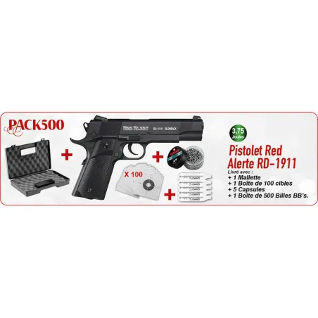 Pack Noël pistolet Gamo Red Alert RD-1911 CO2 4,5 mm