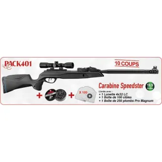Pack Noël carabine Gamo Speedster 10 coups 4,5 mm