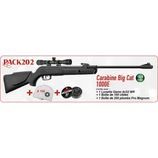 Pack Noël carabine Gamo Big Cat 1000E IGT 4,5 mm