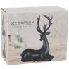 Renne couché noir 20cm - 16x6,5x20,5cm - Décoration Noël