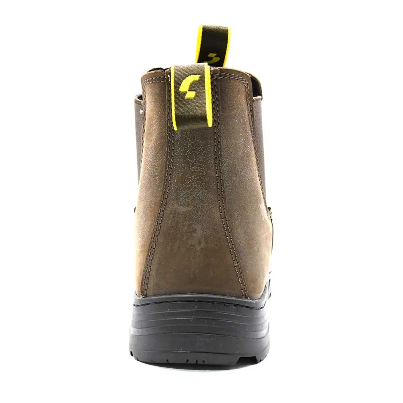 Bottes De Travail Caterpillar Dealer P725038 En Cuir Ciré à Bout Acier - Largeur Confort | Style Chelsea | Homme