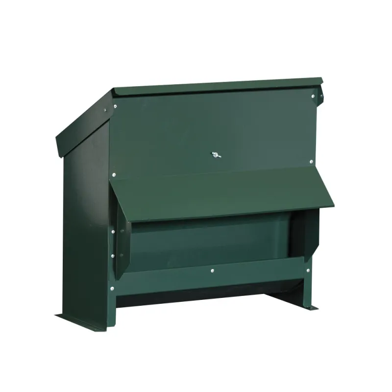 Mangeoire galvanisée verte anti gaspillage 20 kg