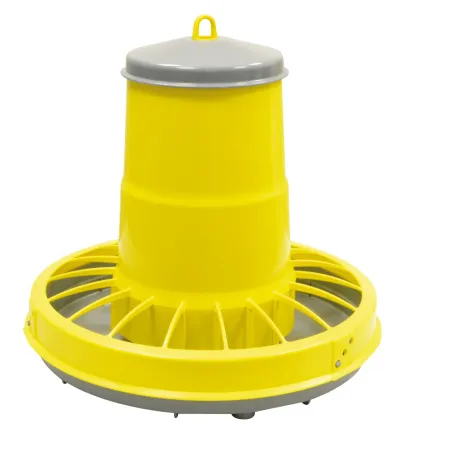 Mangeoire trémie plastique volaille cylindrique jaune 10 kg