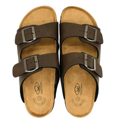Sandales Tristan double brides réglables marron 40 à 45
