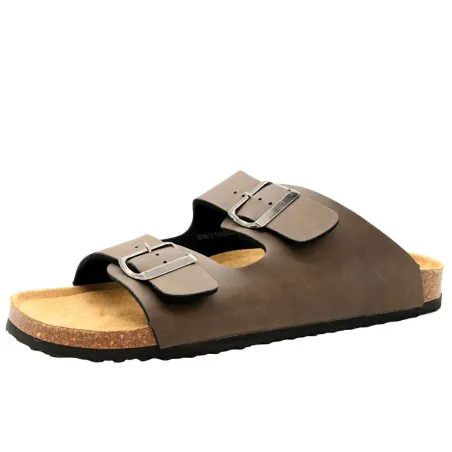 Sandales Tristan double brides réglables marron 40 à 45