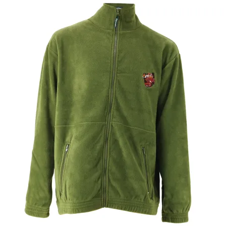 Blouson polaire broderie sanglier 2 poches polyester kaki M à 3XL