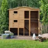 Poulailler Bois 2 étages 10-15 poules 222X115 X200 cm sol PVC