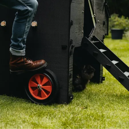 Roulettes pour poulailler surélevé 2 à 5 poules plastique recyclé