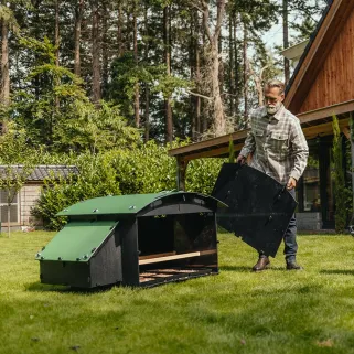 Bac à déjection rectangulaire - lot de 3 pour poulailler plastique recyclé 8 à 15 poules
