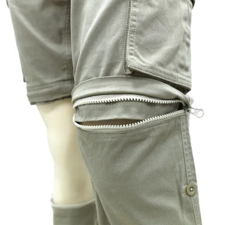 Pantalon treillis 6 poches homme 3 en 1 coton beige 42 et 66