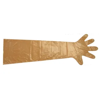 Lot de 100 gants de vêlage orange 90cm