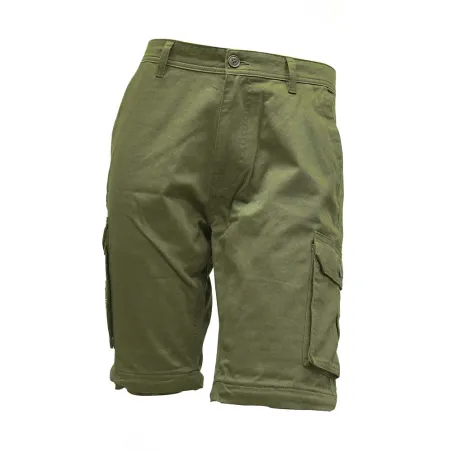 Pantalon treillis homme 3 en 1 pantacourt et bermuda kaki