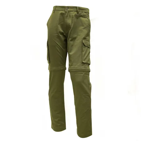 Pantalon treillis homme 3 en 1 pantacourt et bermuda kaki
