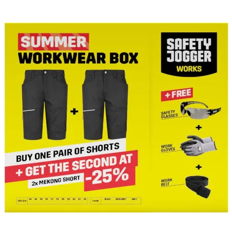 Pack 2 shorts travail Mekong gris extensible 260g/m²