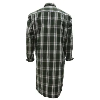 Chemise long pan à carreaux boutons coton flanelle vert M à 5XL