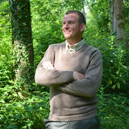 Pull Vincennes col V brun