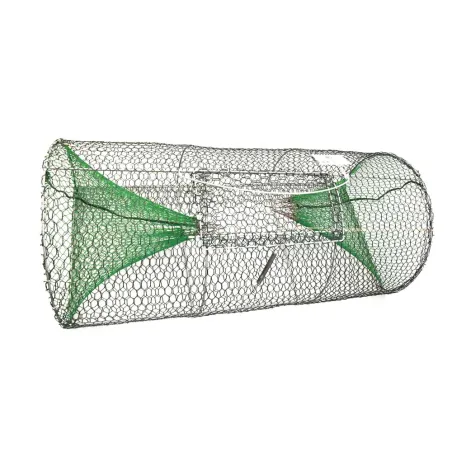 Nasse 2 entrées galvanisée plastifiée maille 10 mm L 80 cm