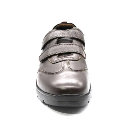 Baskets cuir scratch double velcro Strech semelle PVC